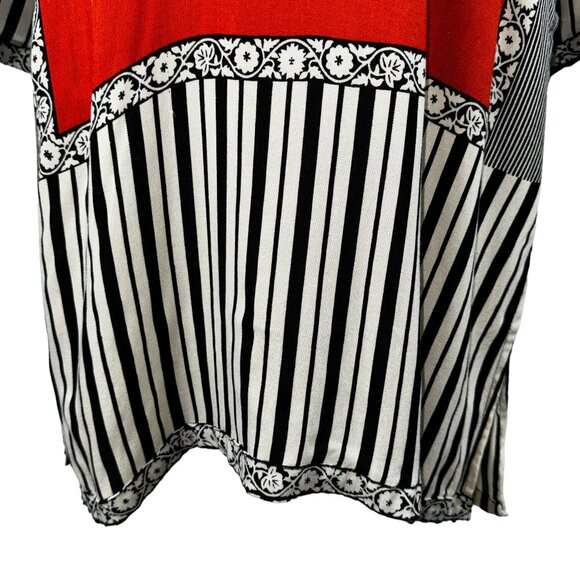 Luxurious! SANA SAFINAZ Kaftan in Orange & Black Viscose Size Medium - Picture 9 of 11